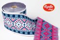 Taśma tkana Boho Blue 100 mm