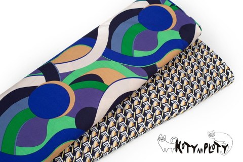 Satyna wiskozowa B*TRENDY retro dark blue