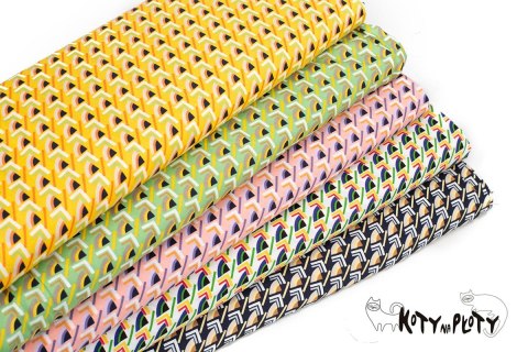 Satyna wiskozowa B*TRENDY retro yellow