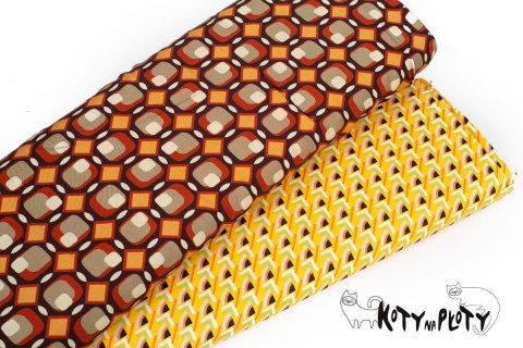 Satyna wiskozowa B*TRENDY retro yellow